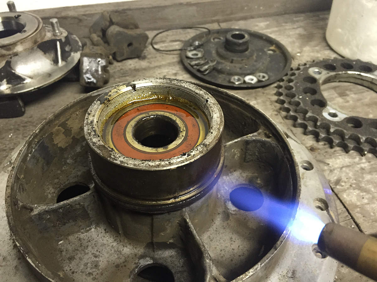 CB500 CB550 rear wheel bearing removal guide PICS